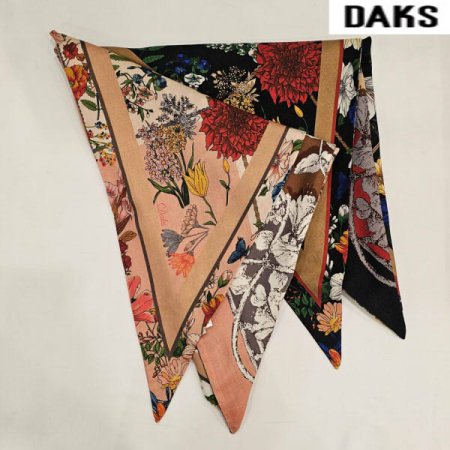 캐시울실크 혼방 삼각 양면 스카프