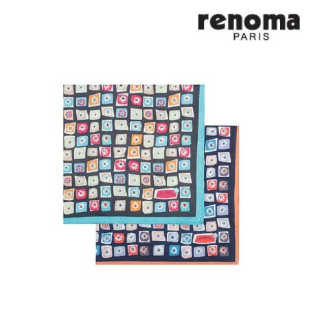 레노마 남녀 1매 나염 손수건