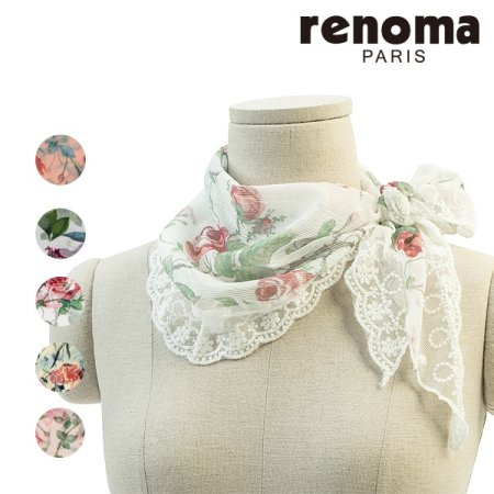 레노마 나염 쁘띠 레이스 손수건