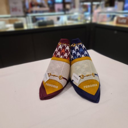 레노마 남녀 1매 나염 손수건