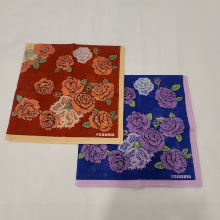 레노마 남녀 1매 나염 손수건