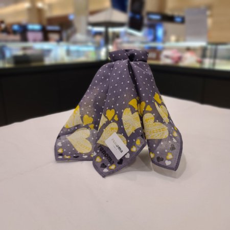 레노마 도트 하트 나염손수건