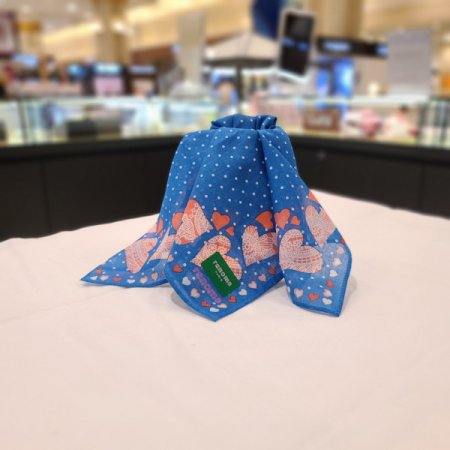 레노마 도트 하트 나염손수건