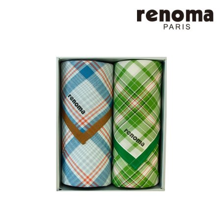 레노마 남녀 2매 선염 손수건 세트
