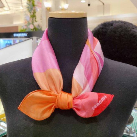 레노마 남녀 1매 나염 면실크 손수건