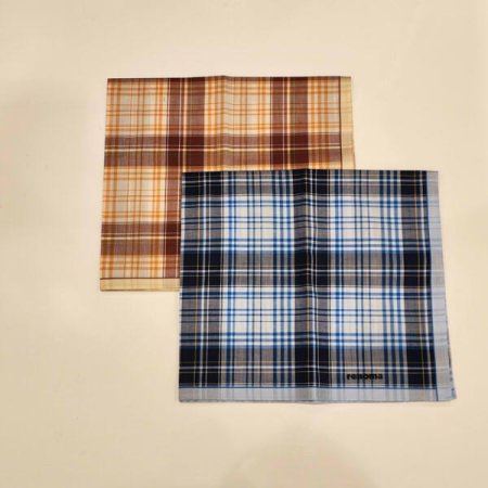 레노마 남녀1매 선염 체크 손수건