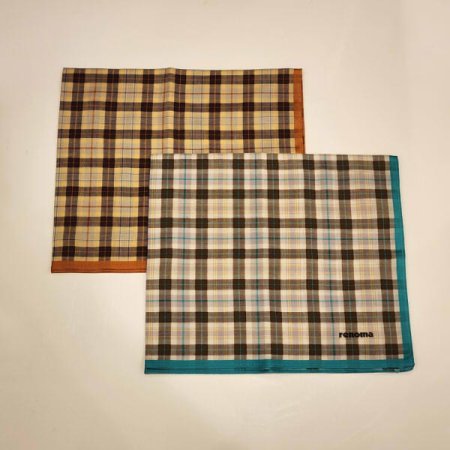 레노마 남녀1매 선염체크 손수건