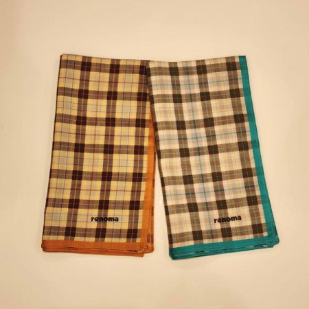 레노마 남녀1매 선염체크 손수건