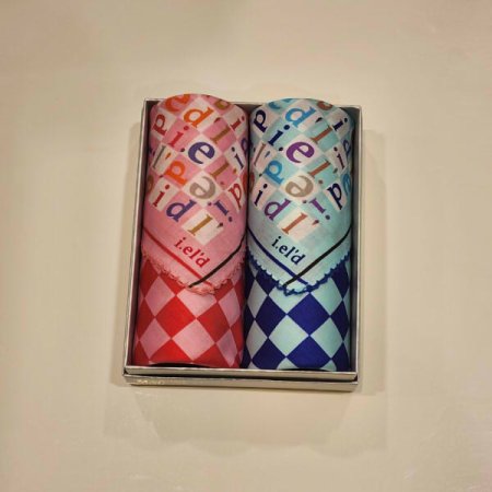 아이엘드 남녀2매 나염 손수건 세트