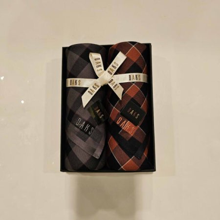 남녀2매 선염 체크 손수건 세트