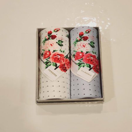 레노마 남녀2매 나염 손수건 세트