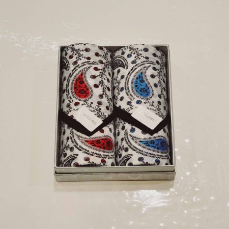 레노마 남녀2매 나염 손수건 세트