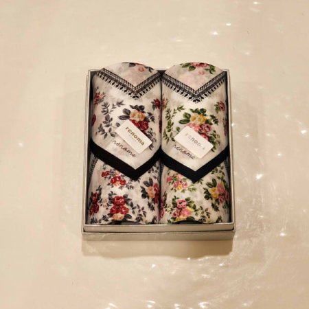 레노마 남녀2매 나염 손수건 세트