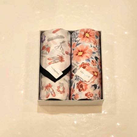 레노마 남녀2매 나염 손수건 세트