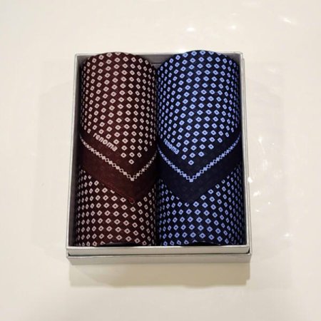 레노마 남녀2매 나염 손수건 세트