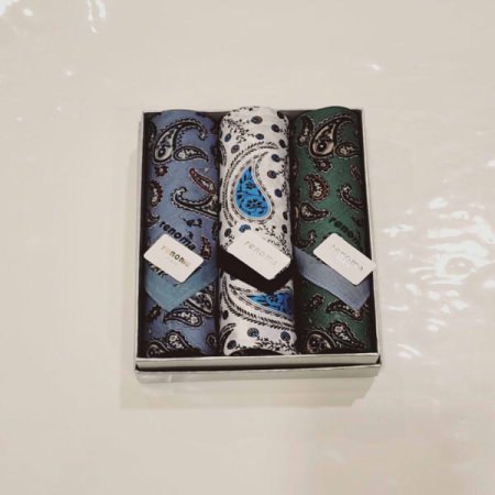 레노마 남녀3매 나염 손수건 세트