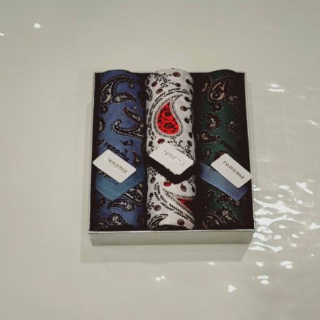 레노마 남녀3매 나염 손수건 세트