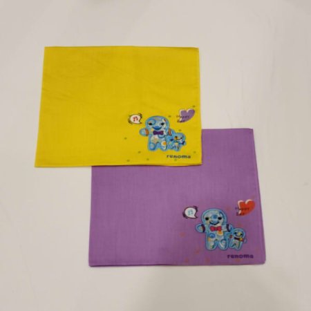 레노마 남녀1매 솔리드 엠보자수 손수건