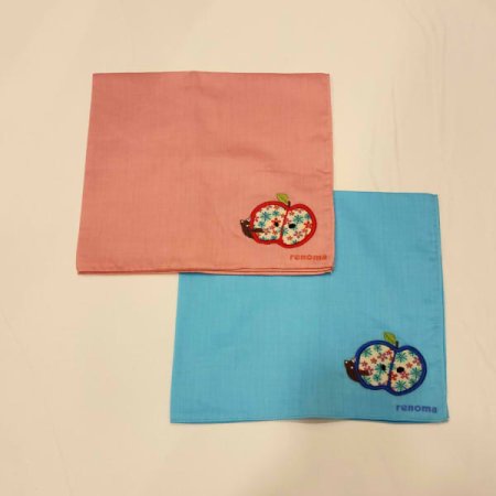 레노마 남녀1매 솔리드 엠보자수 손수건