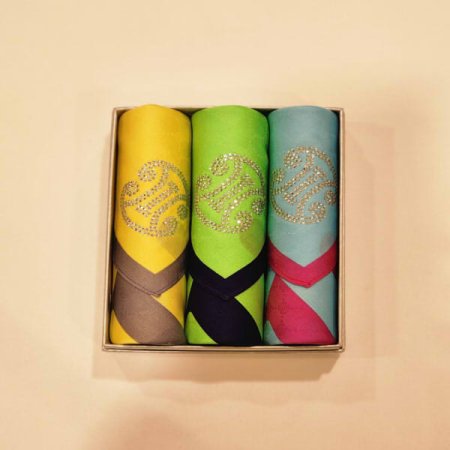 아이엘드 남녀3매 단추자 큐빅 손수건 세트