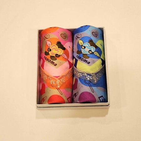 레노마 남녀2매 큐빅 레이스 손수건 세트