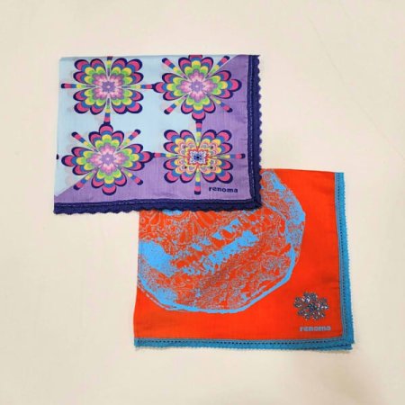 레노마 남녀1매 큐빅 레이스 손수건2종 택1