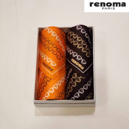 레노마손수건 남녀2매 나염 손수건 세트