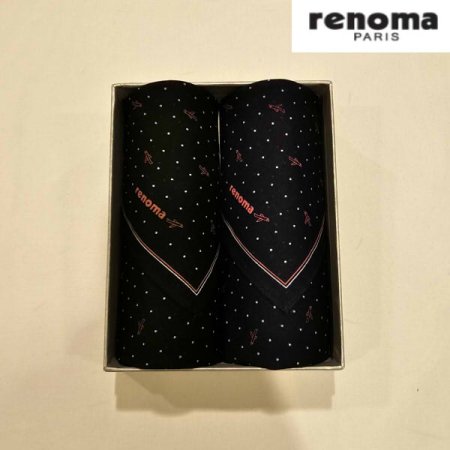 레노마 남녀2매 나염 손수건 세트