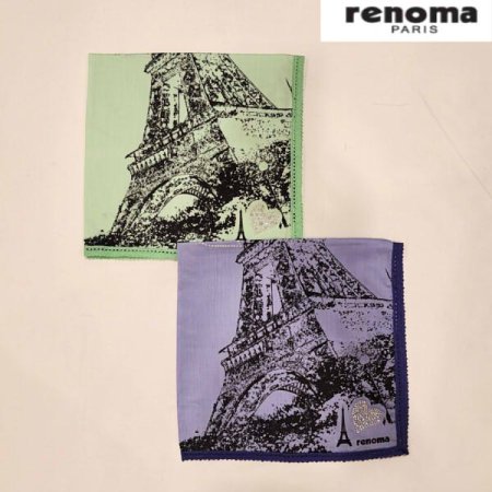 레노마 남녀1매 나염 큐빅 손수건
