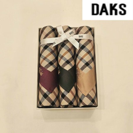 남녀공용 체커드 패턴 손수건 세트 3개입