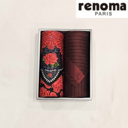 레노마 남녀2매 나염 손수건 세트