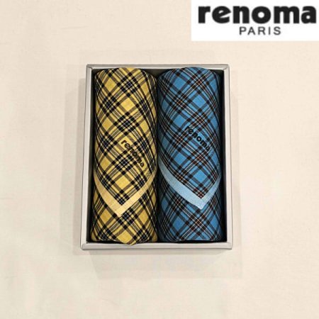 레노마 남녀2매 선염 손수건 세트