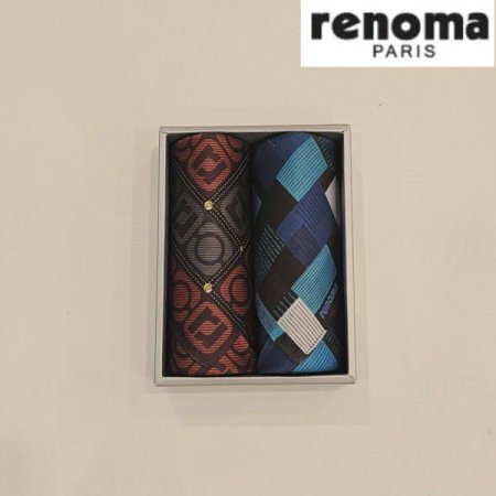 레노마 남녀2매 나염 손수건 세트