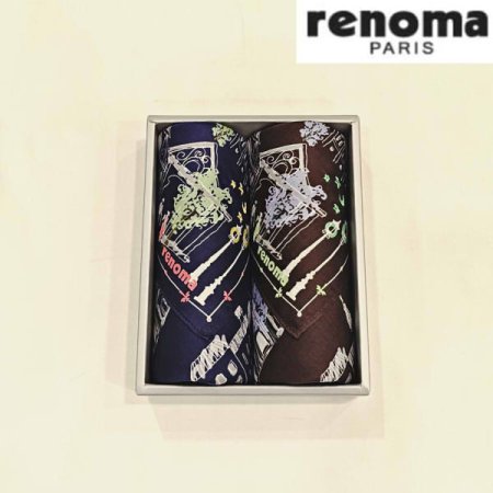 레노마 남녀2매 나염 손수건 세트