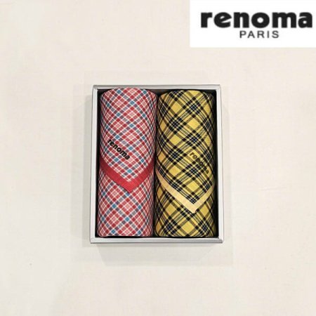 레노마 남녀2매 선염 손수건 세트