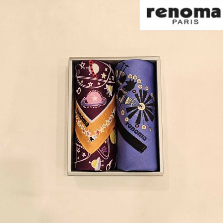 레노마 손수건 세트 남녀2매 나염