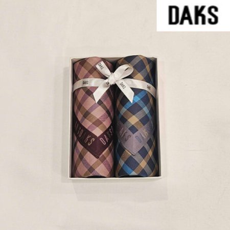 남녀2매 선염 체크 손수건 세트