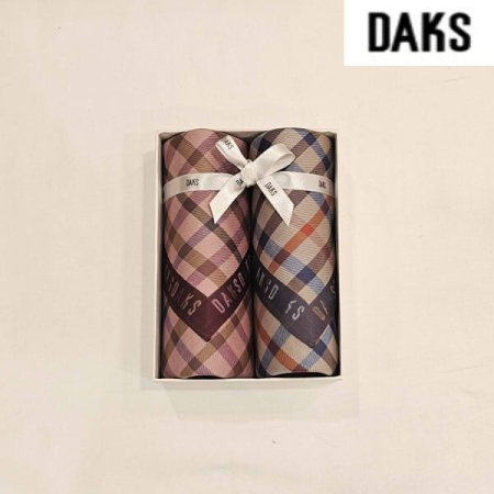 닥스 남녀2매 선염 체크 손수건 세트