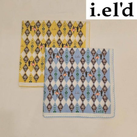 아이엘드 남녀1매 나염 스칼롭 미니 손수건