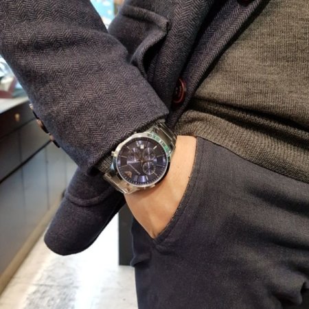 쿼츠 크로노그래프 메탈 남성시계