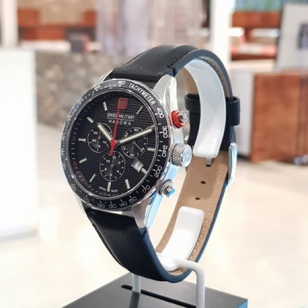 스위스밀리터리 남성 가죽시계