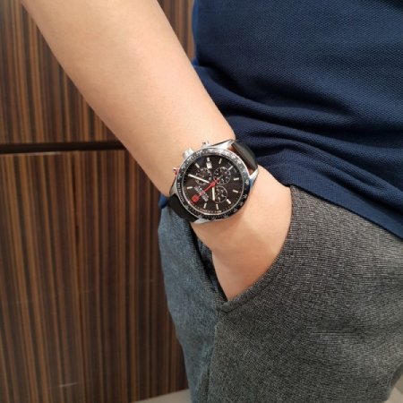 스위스밀리터리 남성 가죽시계