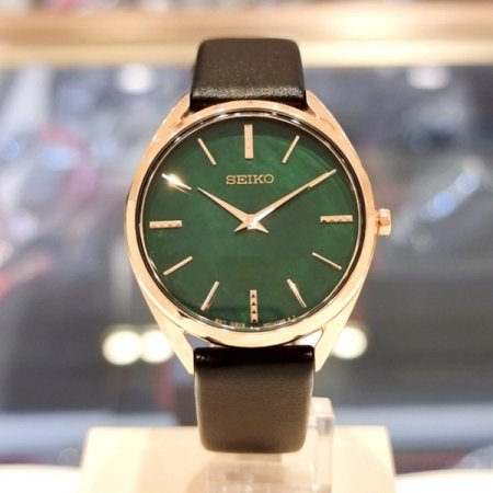 세이코 여성 가죽시계
