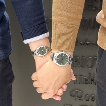 세이코 쿼츠 메탈 커플시계