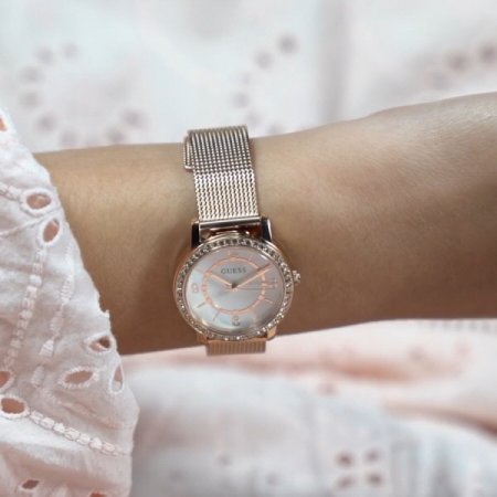 로즈골드 크리스털 멜로디 여성시계