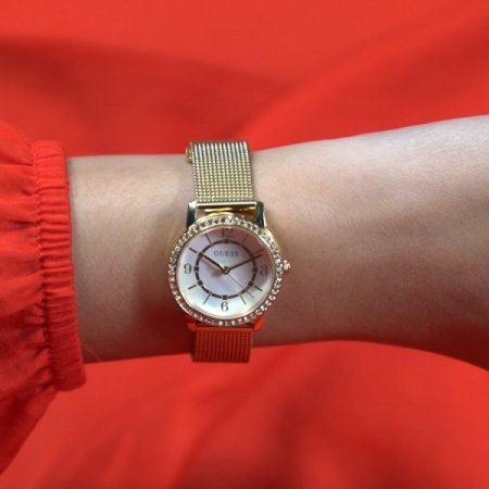 골드 크리스털 멜로디 여성시계