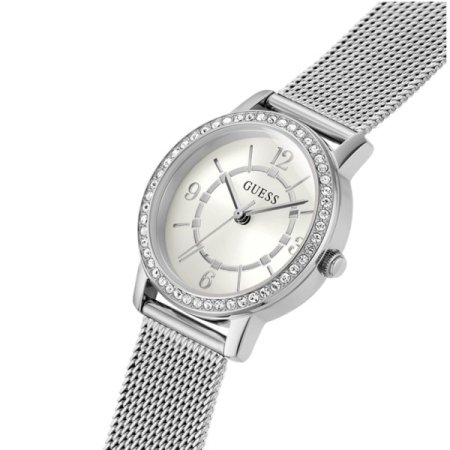 실버 크리스털 멜로디 여성시계