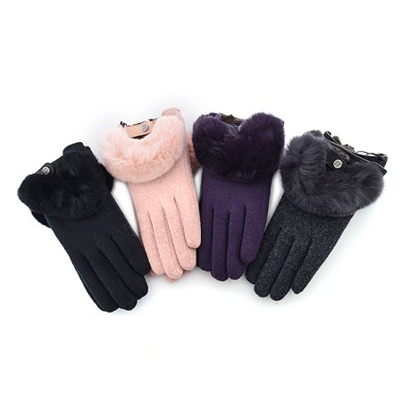 모 컬러 퍼 장갑