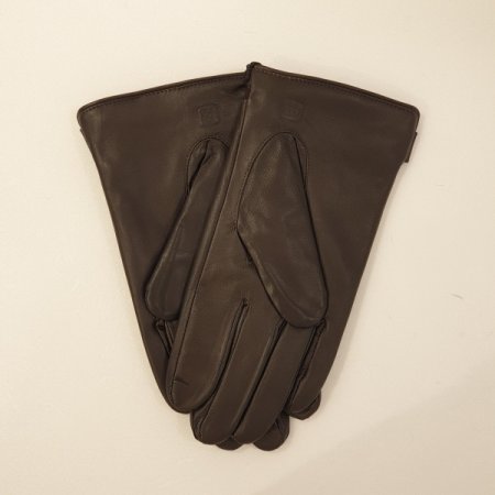 사이드 로고 스냅 포인트 남가죽 장갑