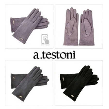 타원 장식 스웨이드 장갑 3종